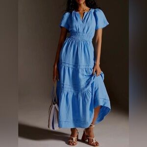 Anthropologie Blue Maxi Dress